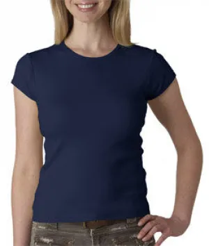 1001 Bella Canvas Ladies' Baby Rib Short-Sleeve Crew Neck Tee Navy