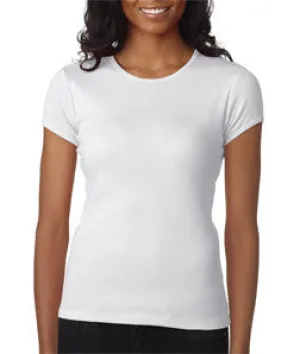 1001 Bella Canvas Ladies' Baby Rib Short-Sleeve Crew Neck Tee White
