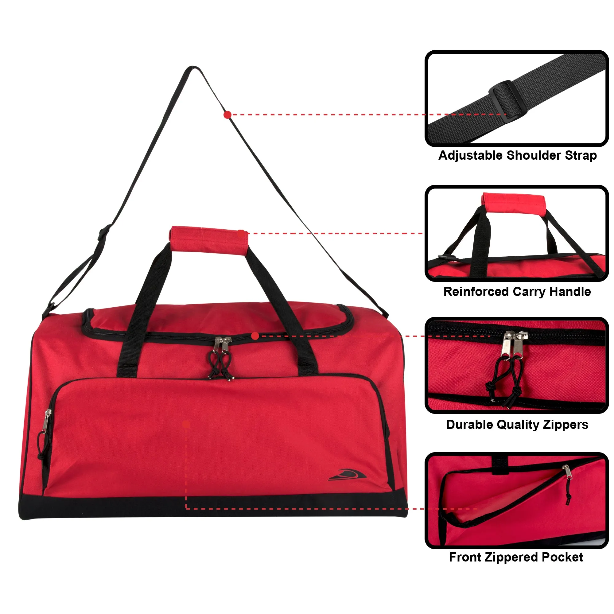 24 Inch Wide Pocket Duffle Bags