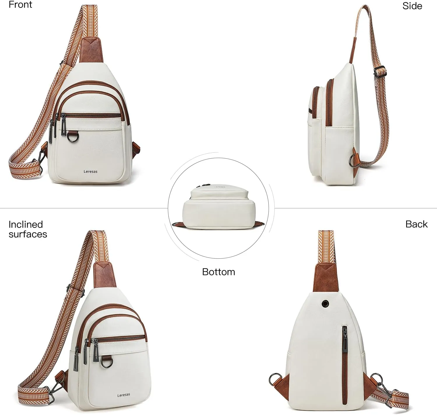 7L Sling Bag for Women Men Vegan Leather Crossbody Bags Fanny Pack Purse Backpack Over Shoulder Bag Travel Anti Theft