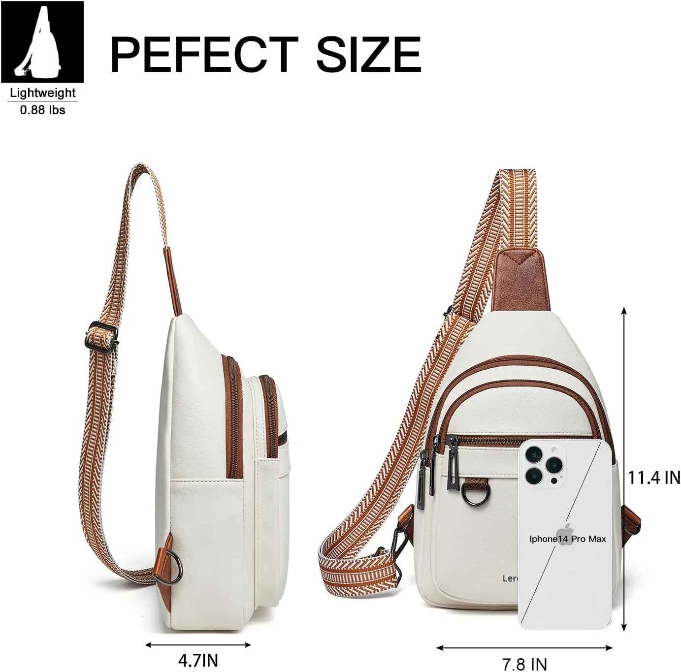 7L Sling Bag for Women Men Vegan Leather Crossbody Bags Fanny Pack Purse Backpack Over Shoulder Bag Travel Anti Theft