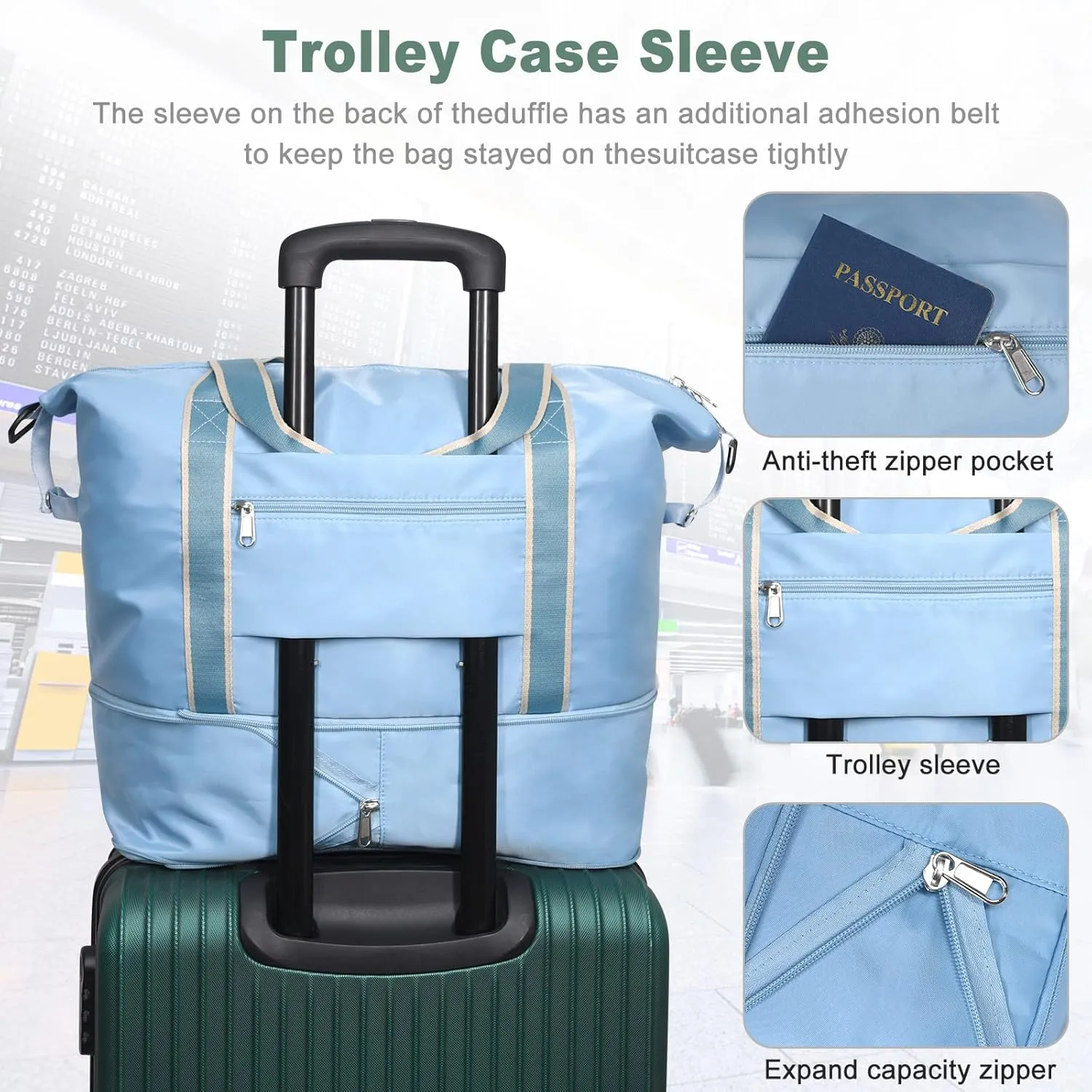 ACdream Large Travel Tote Bag, Duffle Weekender Overnight Carry On Luggage,