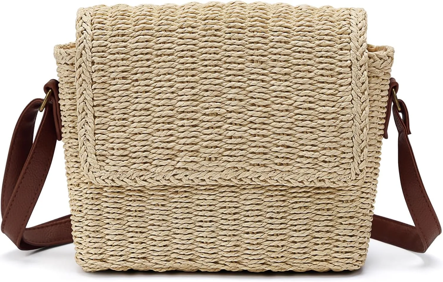 Ayieyill Straw Clutch Bags for Women Shoulder Bag Crossbody Bag Summer Beach Straw Bag Hand-Woven