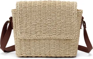 Ayieyill Straw Clutch Bags for Women Shoulder Bag Crossbody Bag Summer Beach Straw Bag Hand-Woven