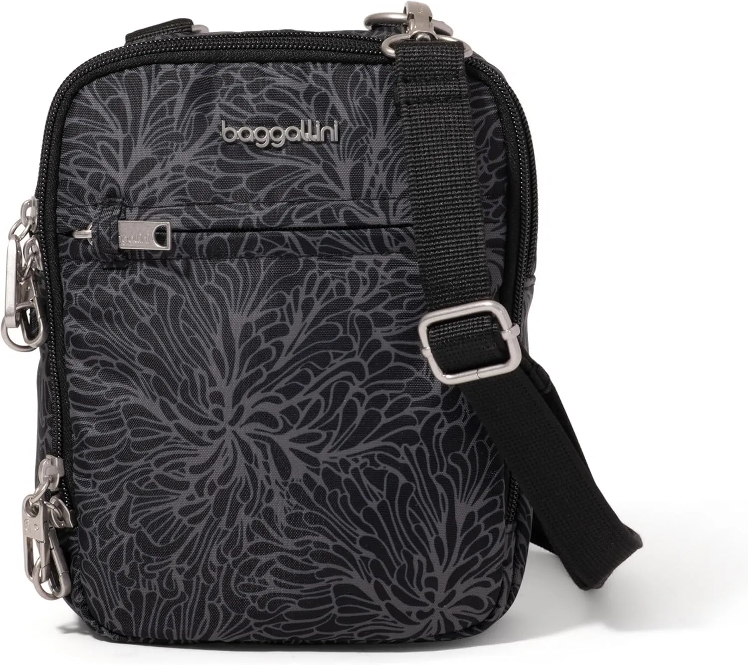 Baggallini Securtex Anti-theft Mini Everything Crossbody Bag, 6.3"x8.25" Rfid, Locking Zippers & Cut-resistant Strap