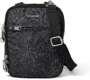 Baggallini Securtex Anti-theft Mini Everything Crossbody Bag, 6.3"x8.25" Rfid, Locking Zippers & Cut-resistant Strap
