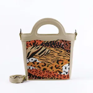 Beige Top Handle Handbag Skins