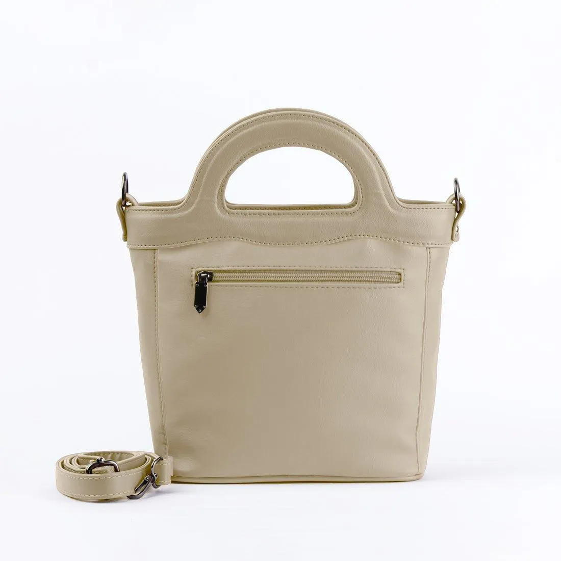 Beige Top Handle Handbag Skins
