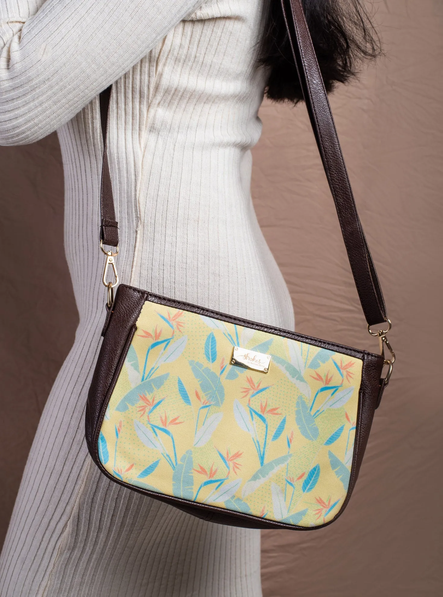 Birds of Paradise Yellow Sling Bag