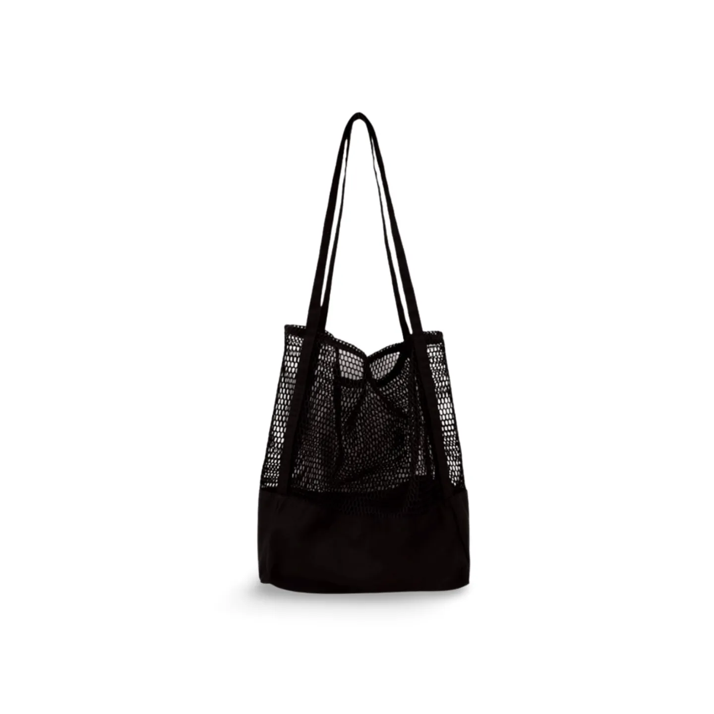 Black Canvas Mesh Tote