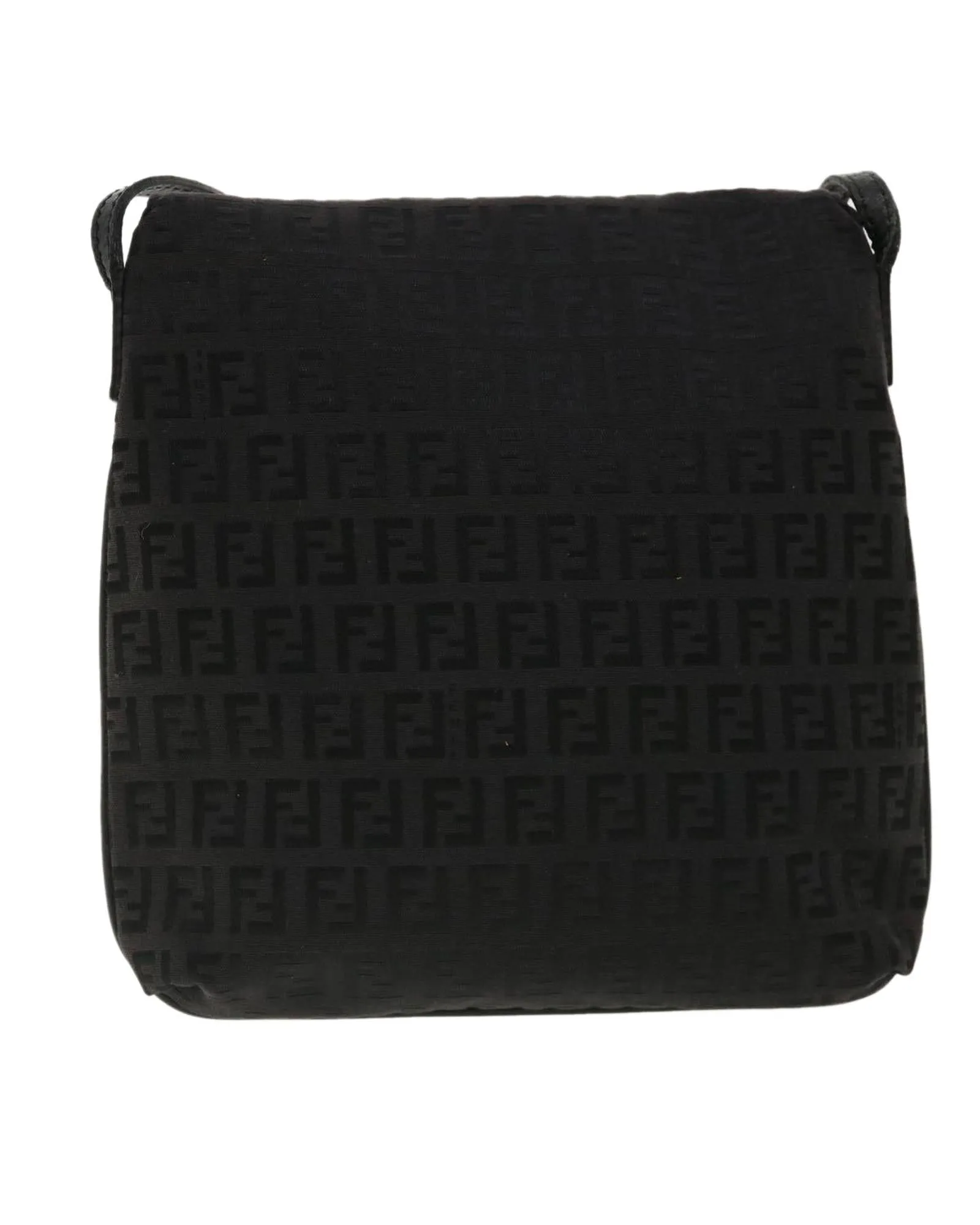 Black Nylon Shoulder Bag with Zucchino Canvas Design