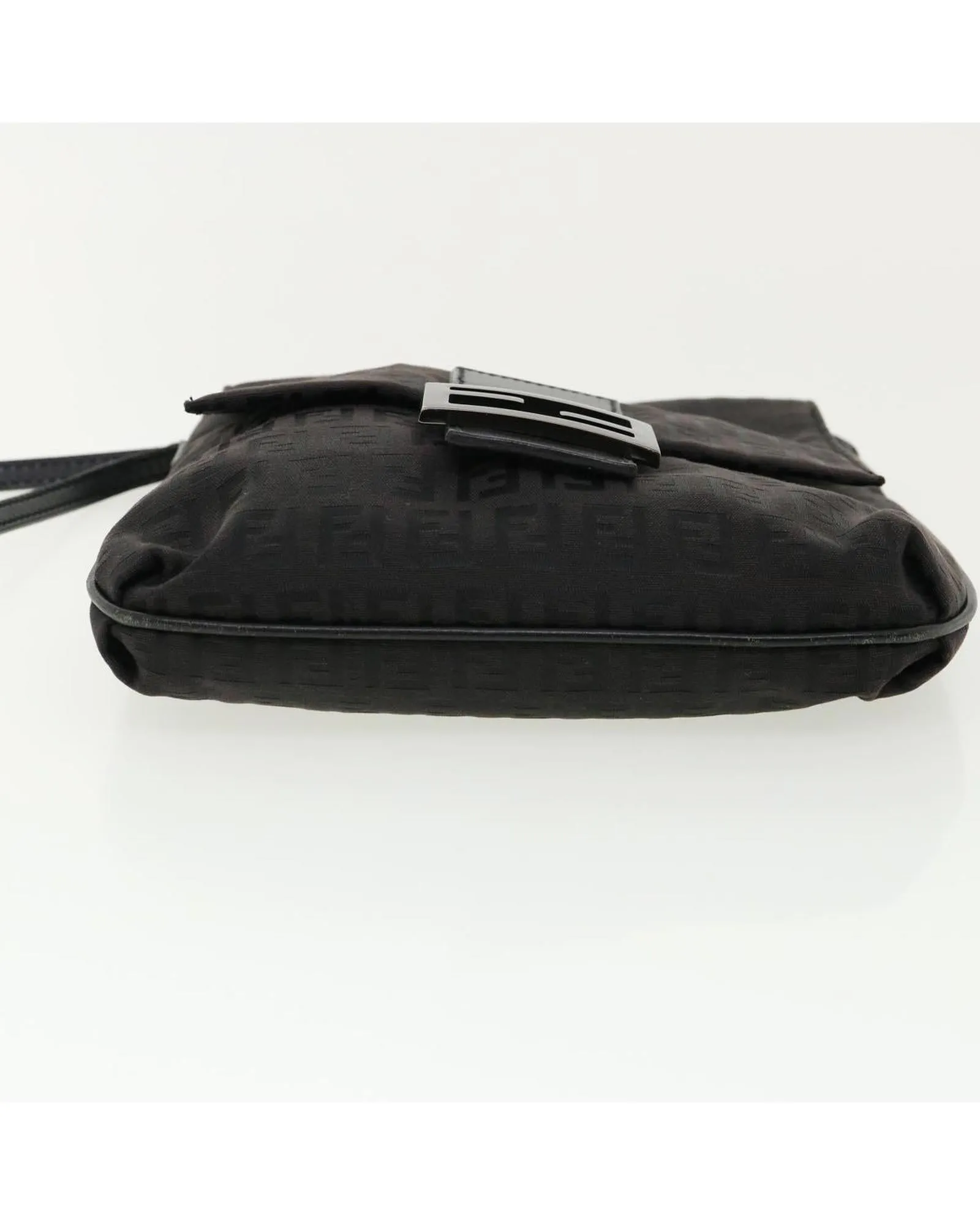 Black Nylon Shoulder Bag with Zucchino Canvas Design