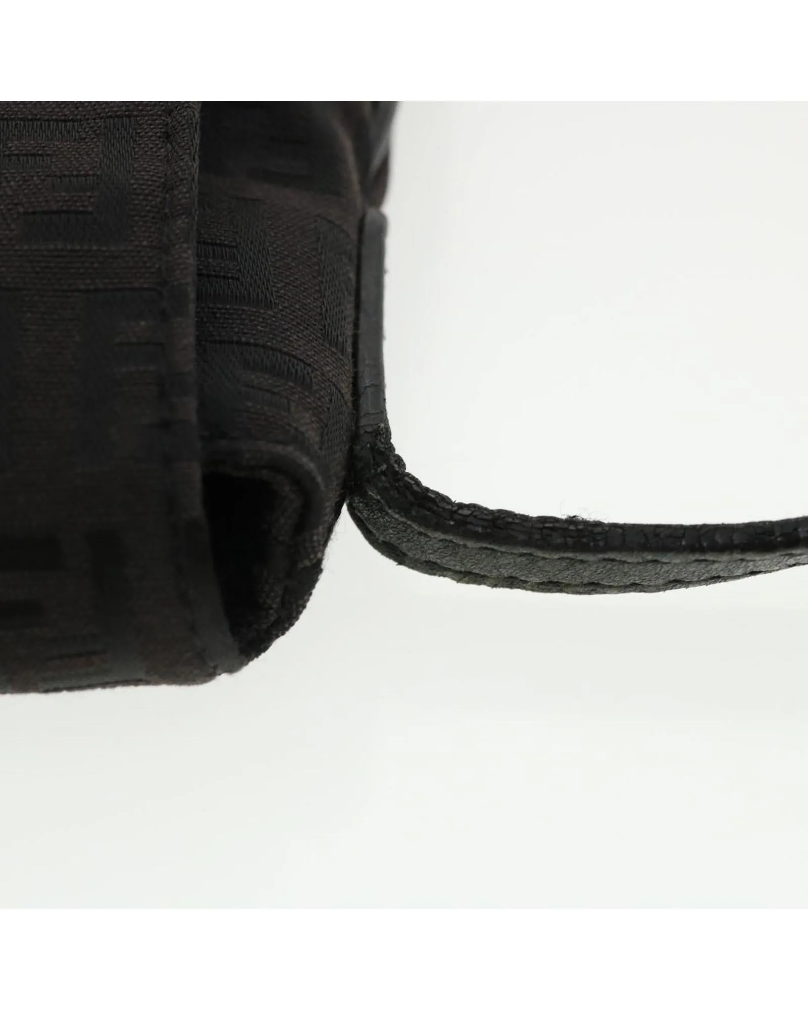 Black Nylon Shoulder Bag with Zucchino Canvas Design