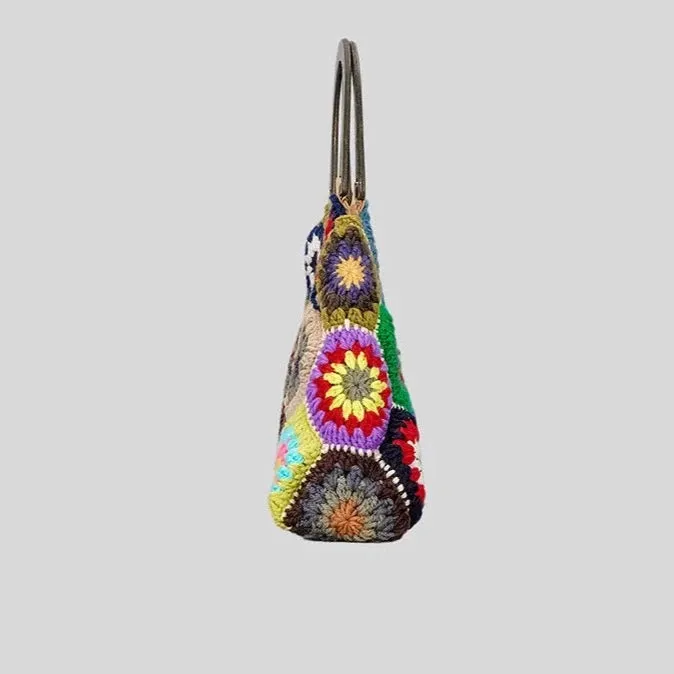 Bohemian Crochet Pattern Mini Satchel Bag