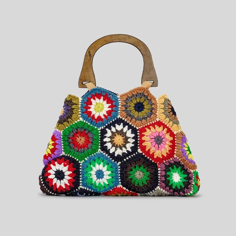Bohemian Crochet Pattern Mini Satchel Bag