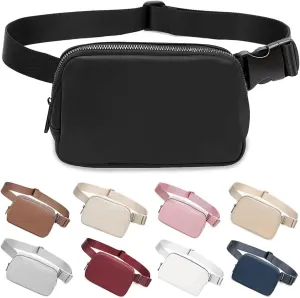 BOWNDY Belt bag for Running Fanny Pack for Women,Crossbody Lulu Waist Pack Lemen Bag with Adjustable Strap, Everywhere Belt Bag for Travel Outdoors Running Hiking(Black2)