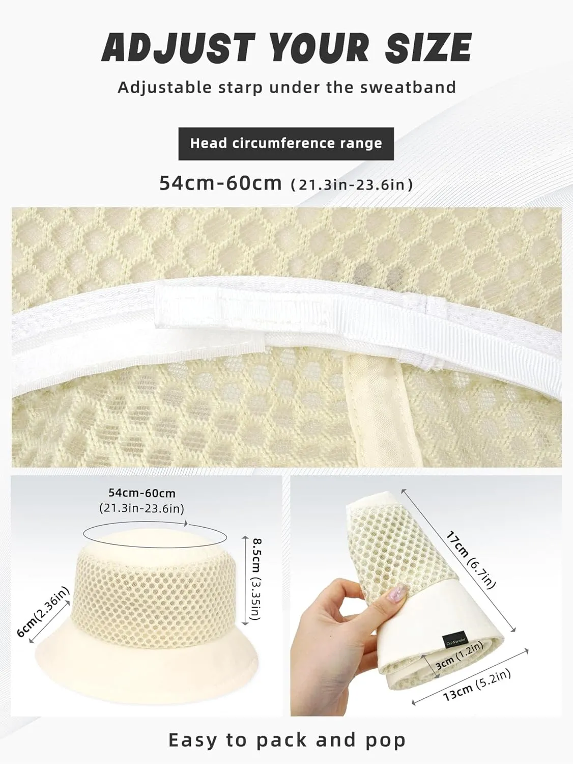 Breathable Bucket Hat for Men Women, Lightweight Mesh Sun Hat for Beach, Gardening, Hiking, Camping, Golf