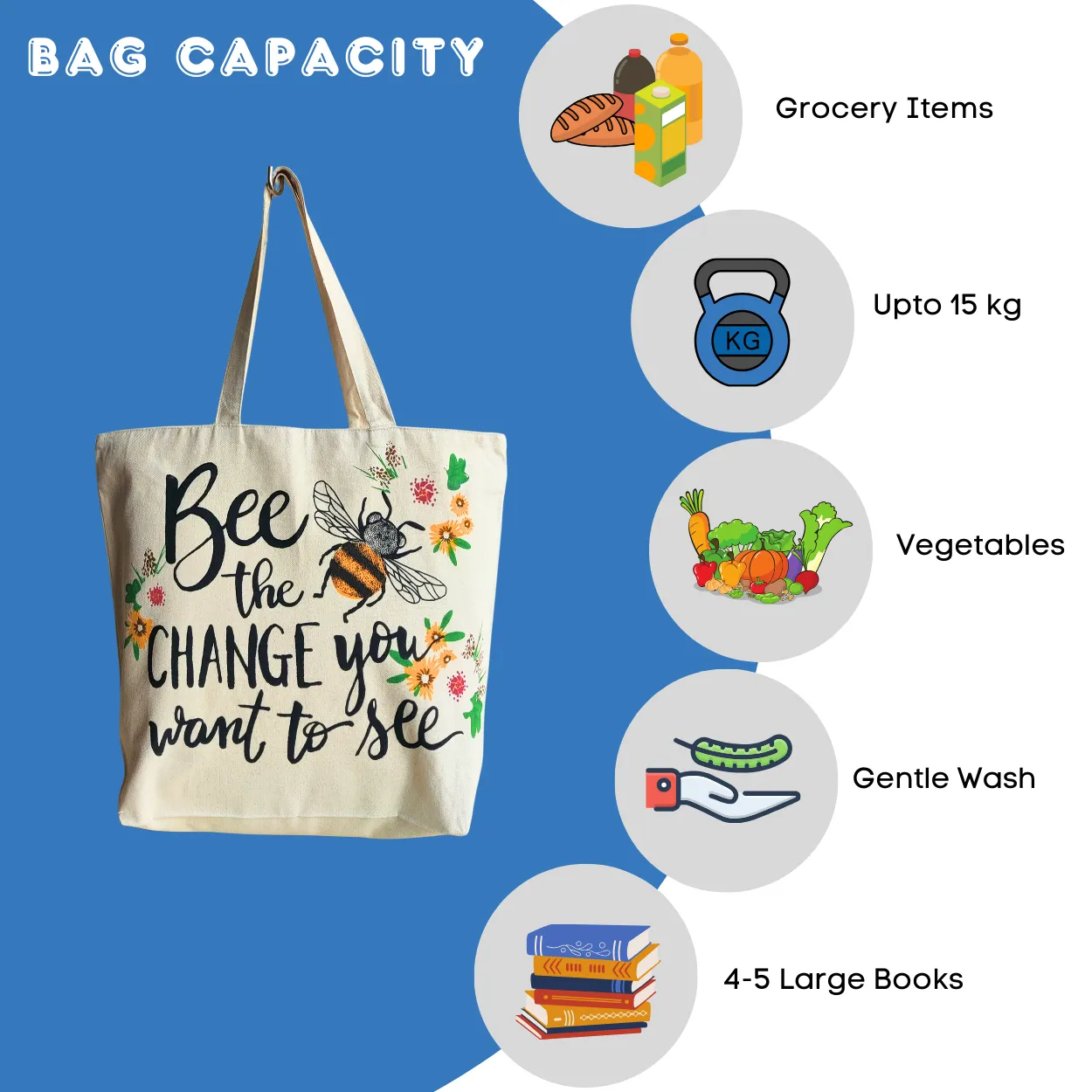 Canvas Shopping Bag - Bee