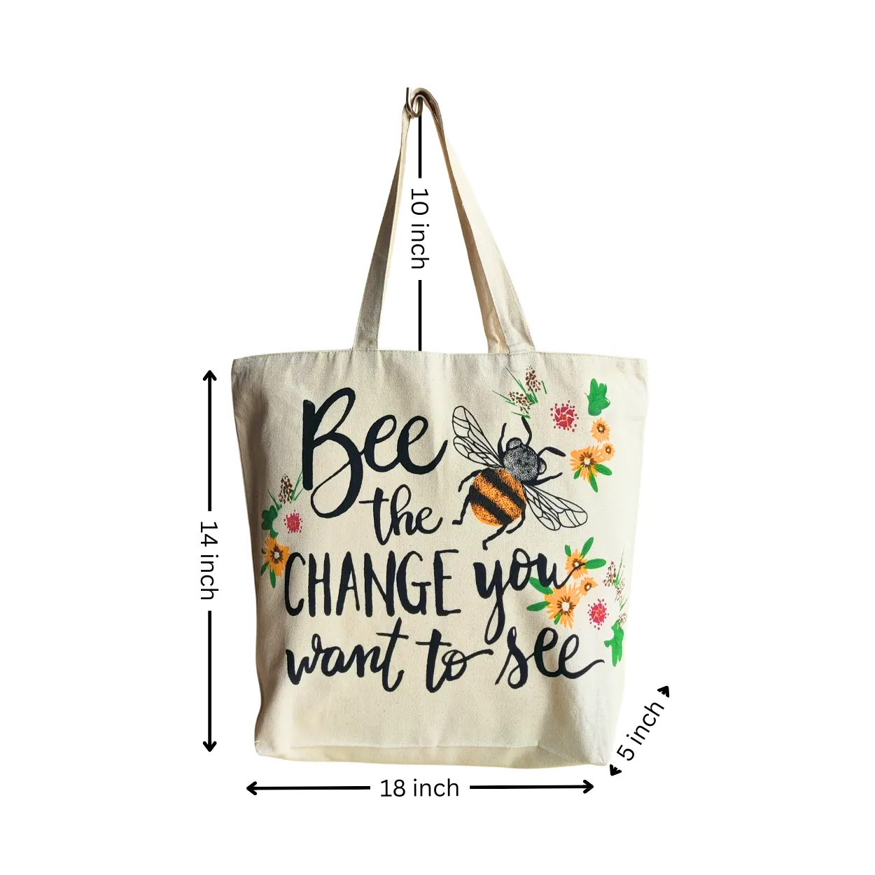 Canvas Shopping Bag - Bee