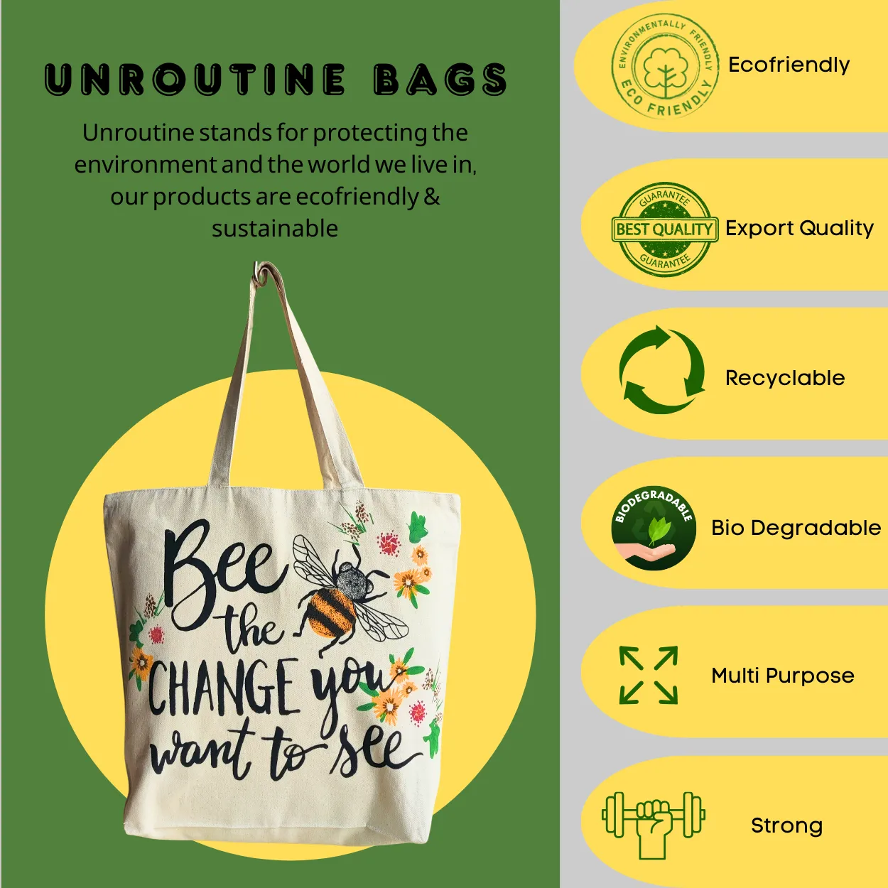 Canvas Shopping Bag - Bee