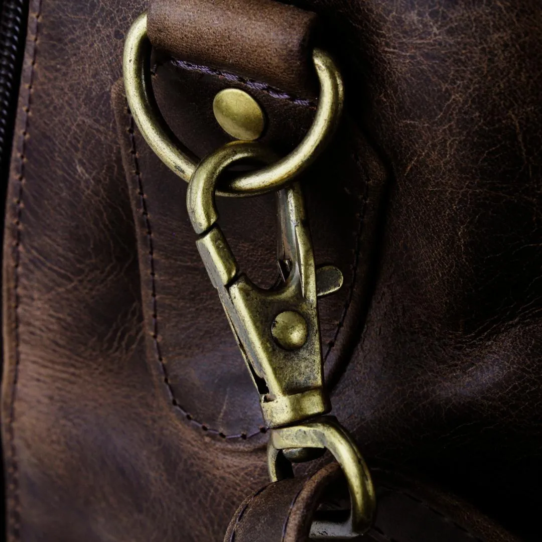 DISTRESSED LEATHER UNDER-THE-SEAT CLUB BAG