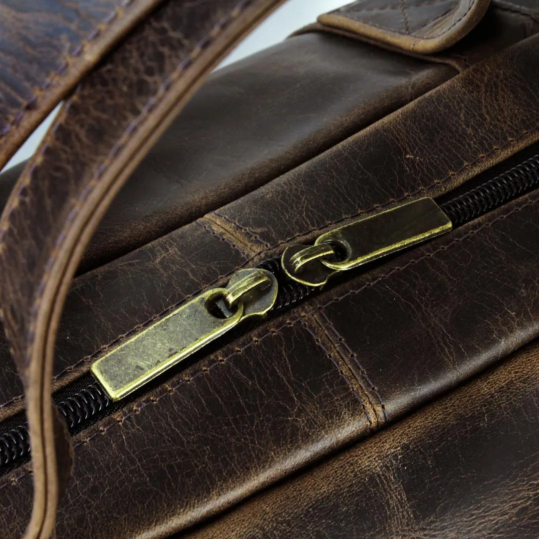 DISTRESSED LEATHER UNDER-THE-SEAT CLUB BAG