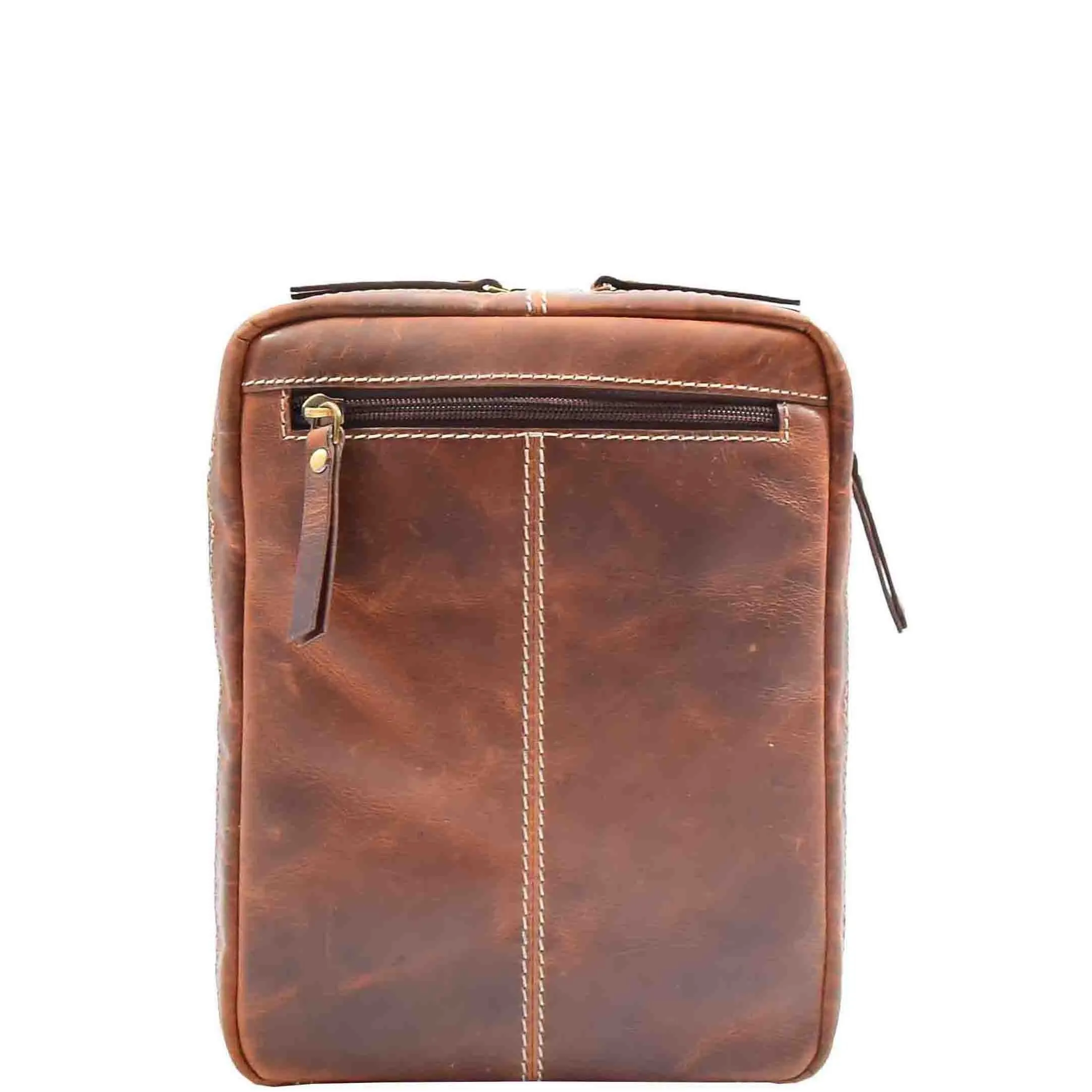 DR559 Men's Genuine Leather Small Cross Body Bag Brown