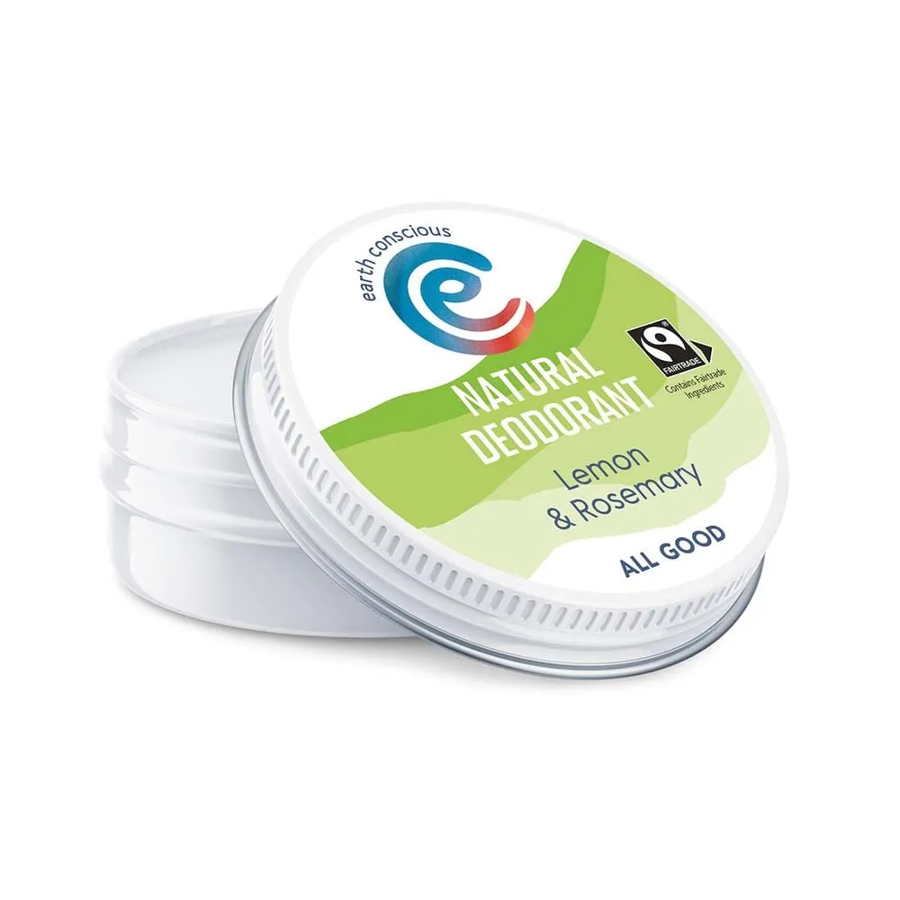 Earth Conscious Natural Deodorant Tin - Lemon & Rosemary
