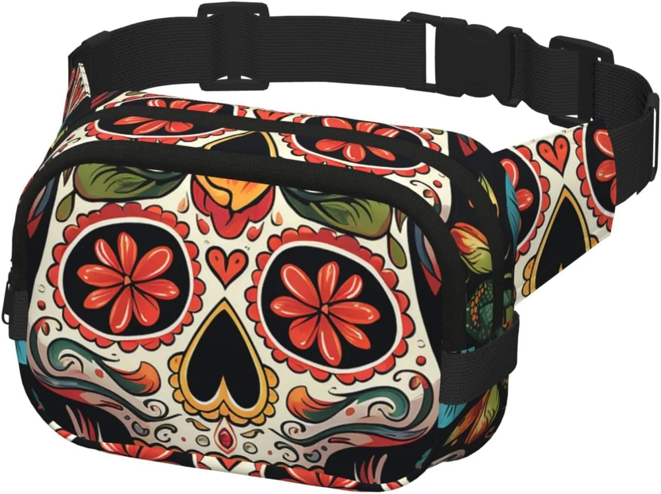 Fanny Pack Belt Bag for Men Women Colorful Sugar Skull Adjustable Waist Packs Bag Crossbody Bags for Travel