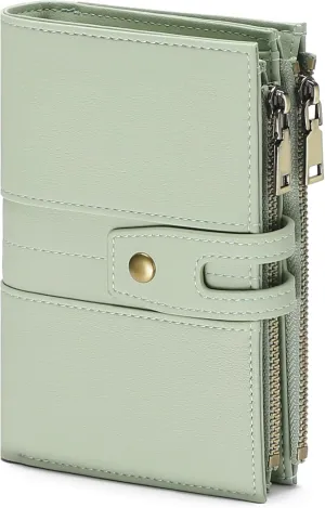 GAEKEAO Small Wallets for Women RFID Blocking Leather Trifold Clutch Wallet Credit Card Holder Wallet Card Case Purse with ID Window