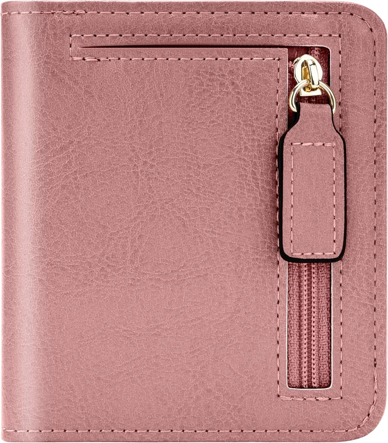 Gostwo Small Wallet for Women, Slim Bifold Credit Card Holder, Compact RFID Blocking Cash Wallet, Billfolds Thin Leather Zipper Pocket, Mini Wallet Gift for Ladies Teen Girls Travel with ID Window