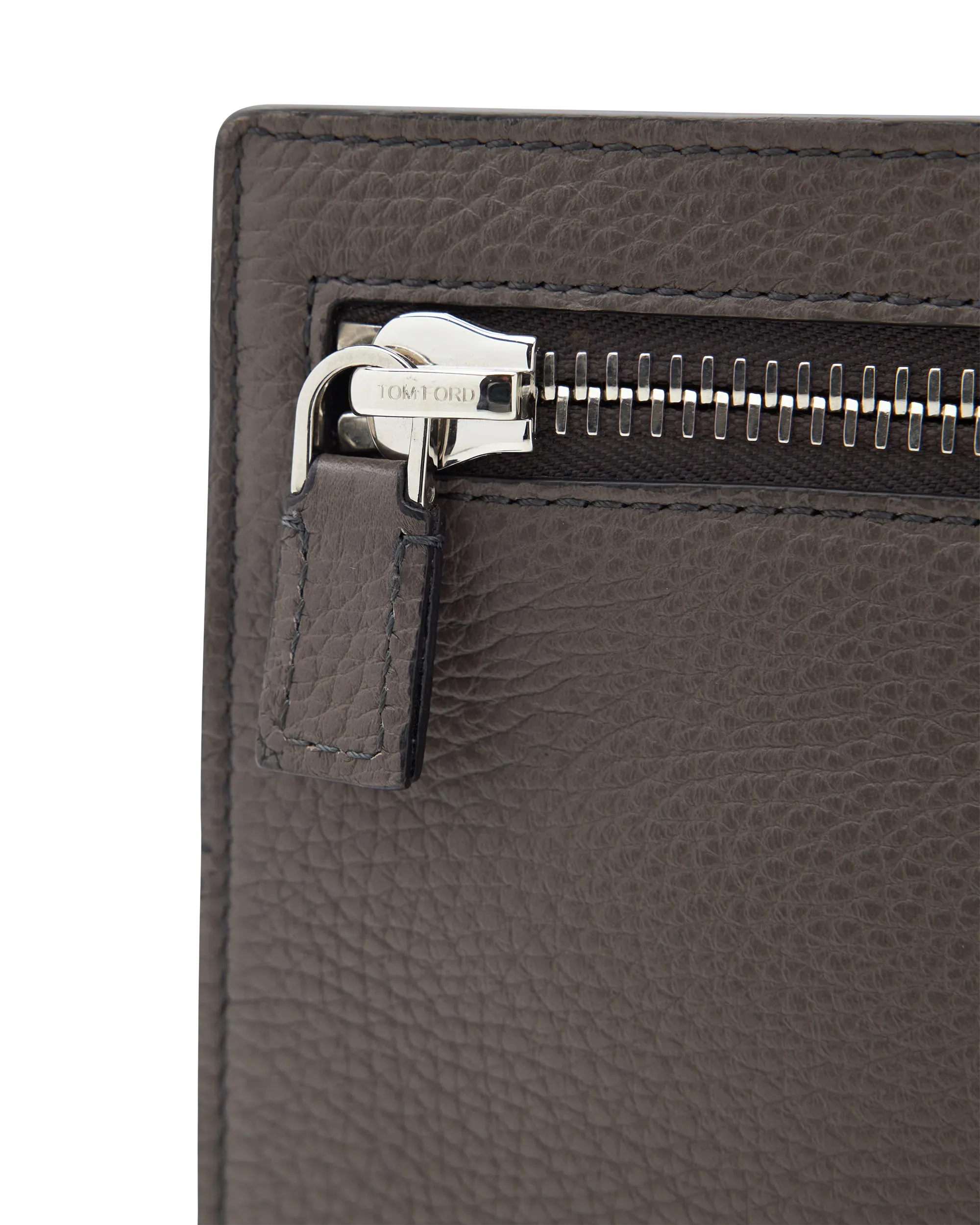 Grained Leather Flat Pouch