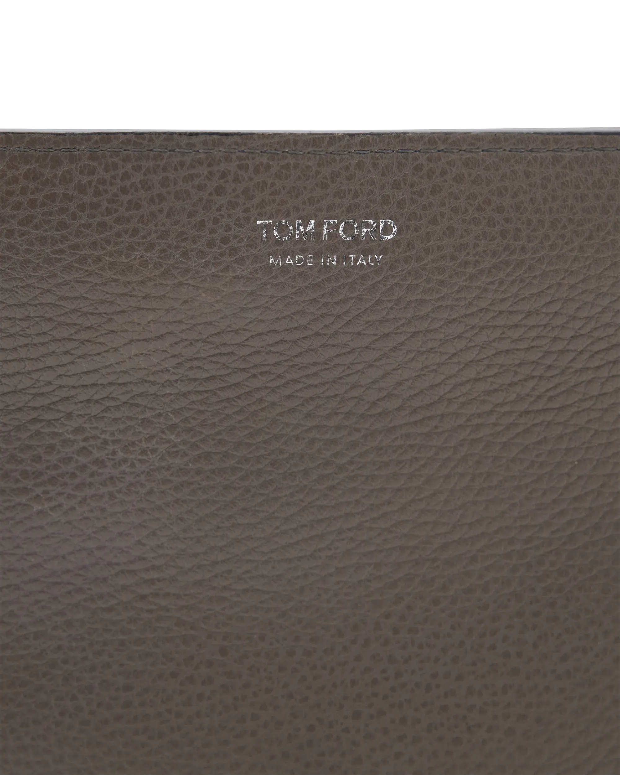 Grained Leather Flat Pouch