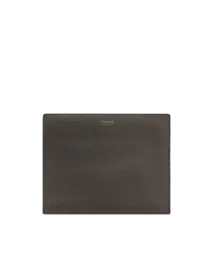 Grained Leather Flat Pouch