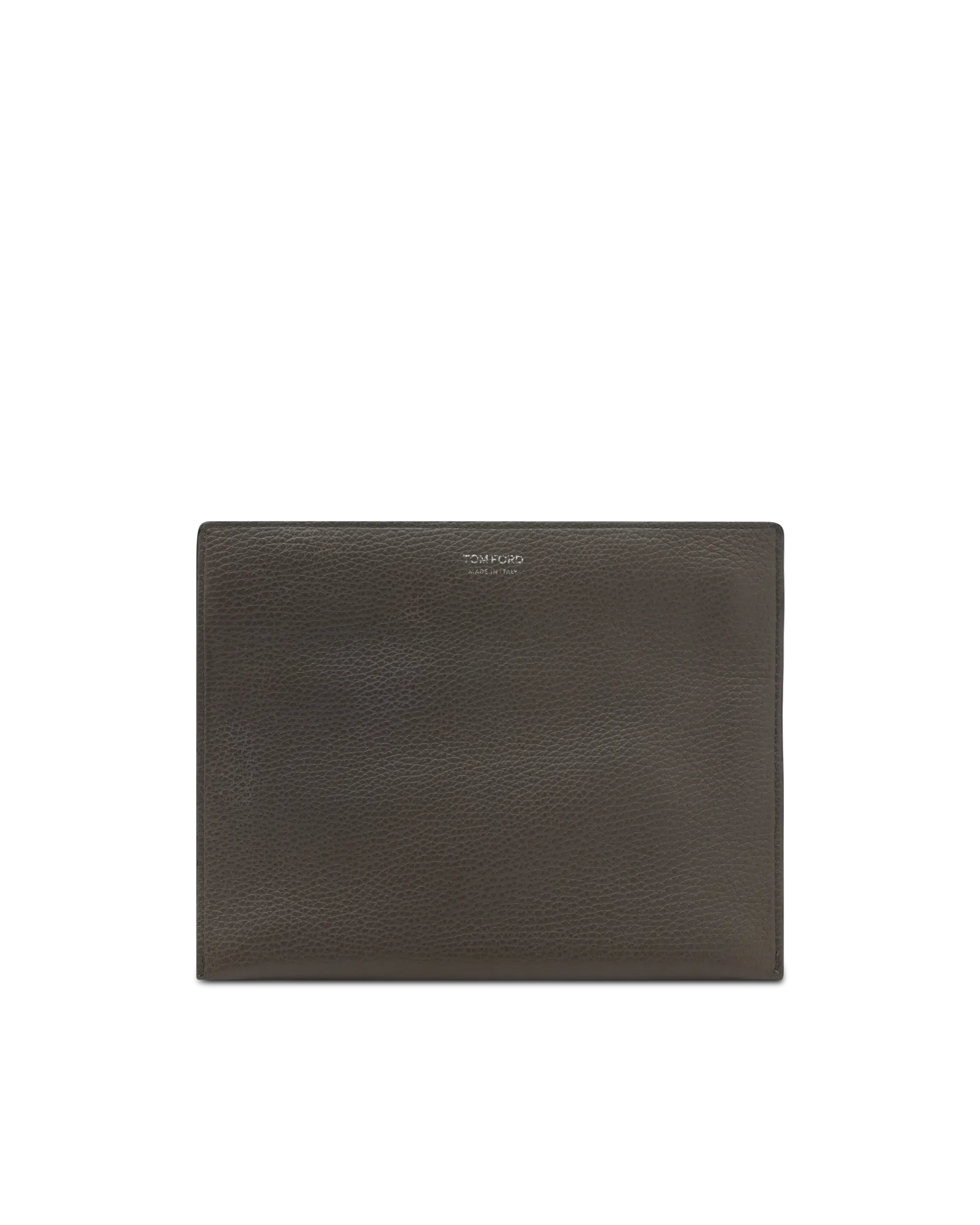 Grained Leather Flat Pouch