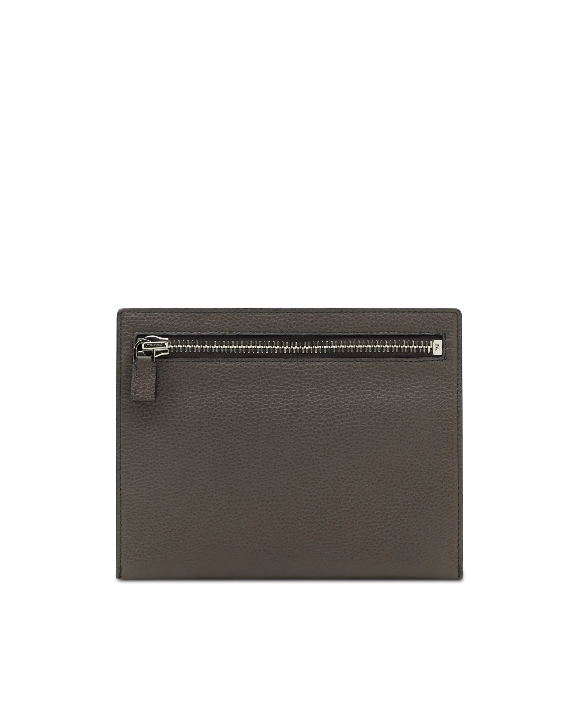 Grained Leather Flat Pouch