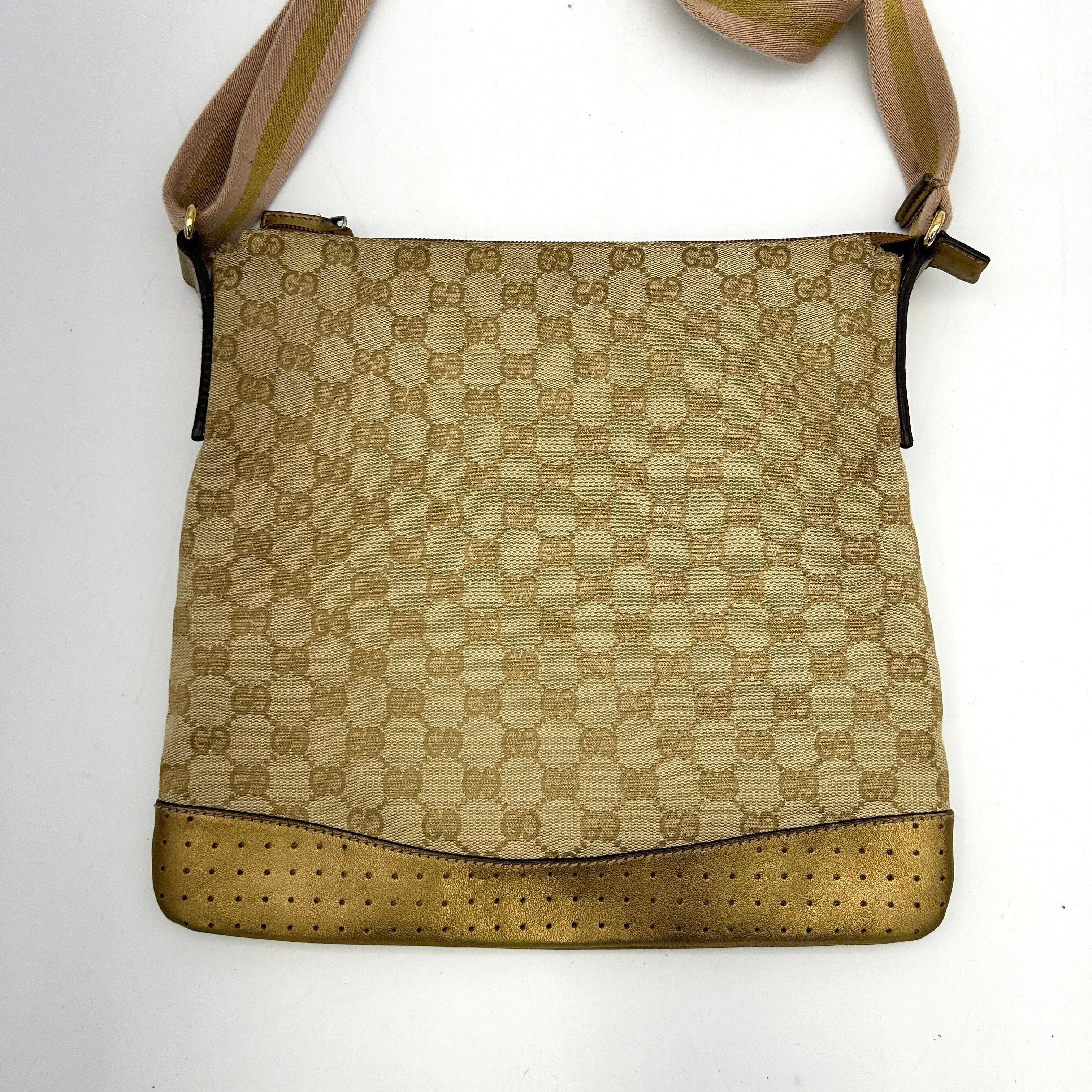Gucci GG Canvas Web Crossbody Camel gu8827cb