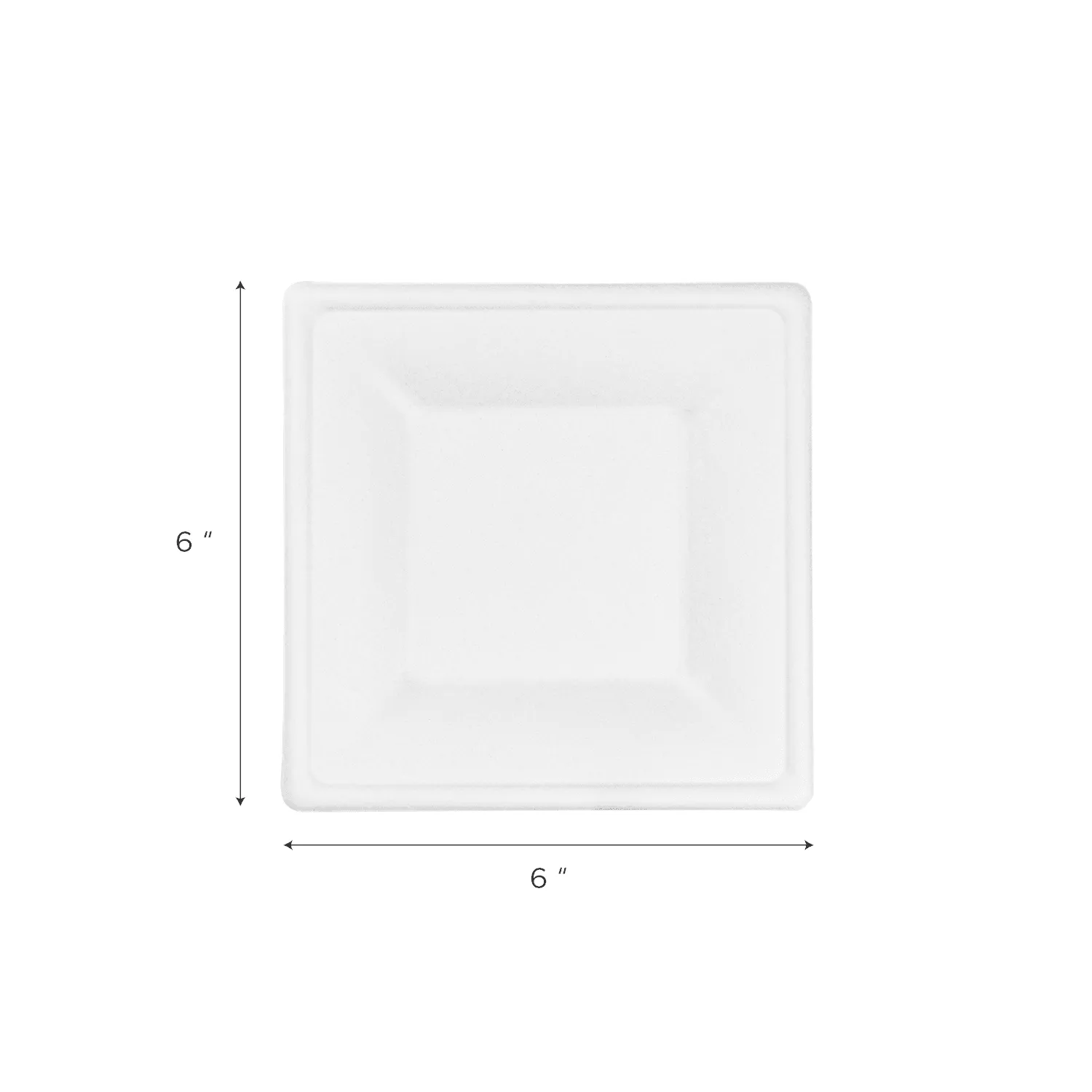 Karat Earth 6”x 6” PFAS Free Bagasse Eco-Friendly Square Plate, White - 500 pcs
