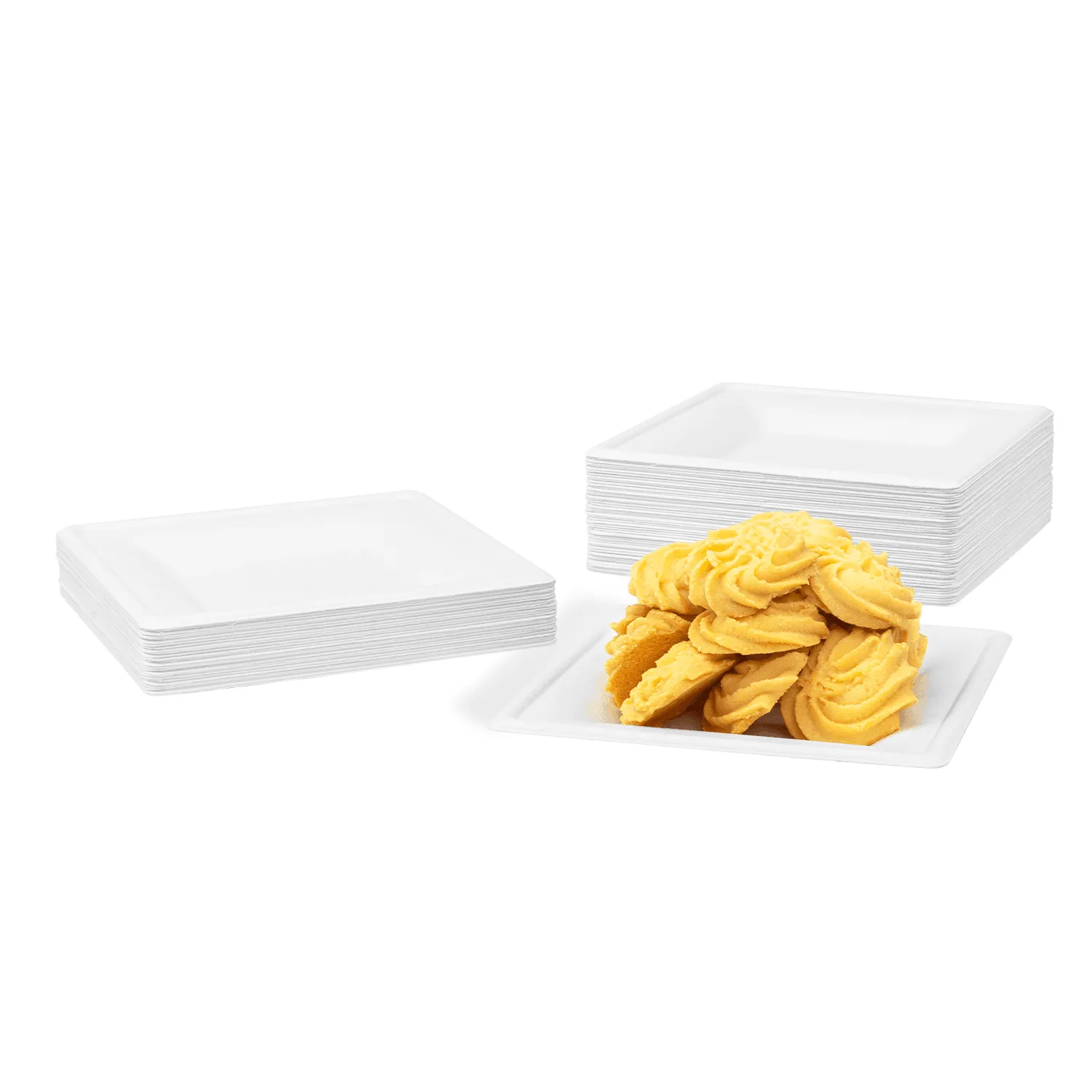 Karat Earth 6”x 6” PFAS Free Bagasse Eco-Friendly Square Plate, White - 500 pcs