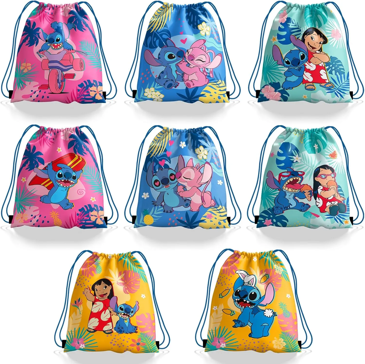 KULINAN 16 PCS Birthday Party Drawstring Bags Party Goodie Gift Bags Birthday Decorations for Party Supplies