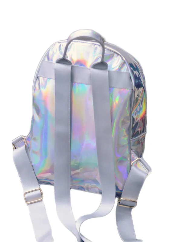 Laser Backpack School Bag Leather Holographic