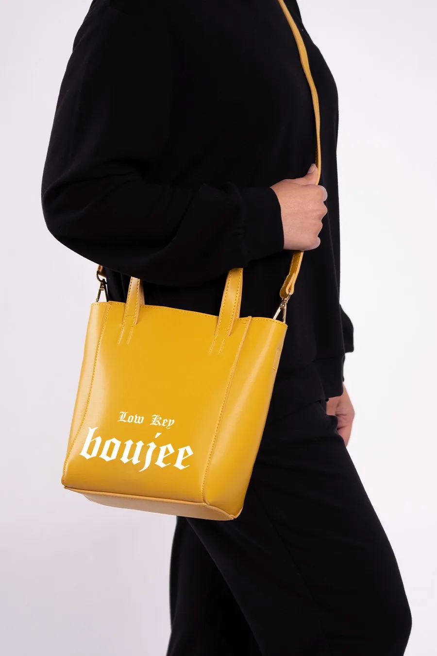 Low Key Boujee Bucket Tote Mustard