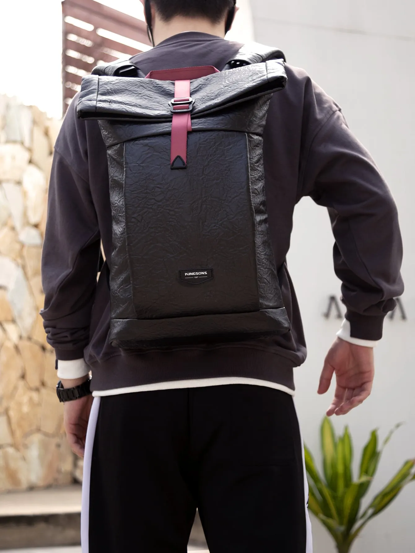 Men Letter Patch Decor Casual Daypack