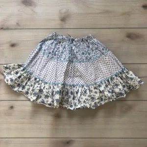 Mini Boden Blue Floral Polka Dot Skirt