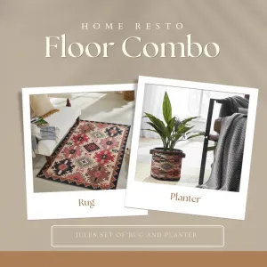 Mona B Jules Set Earthy Aesthetic Duo Combine Style and Sustainability with Our Rug and Planter Set