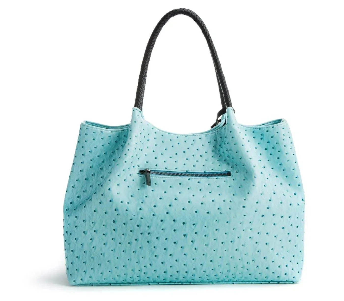 Naomi - Light Blue Vegan Leather Tote Bag