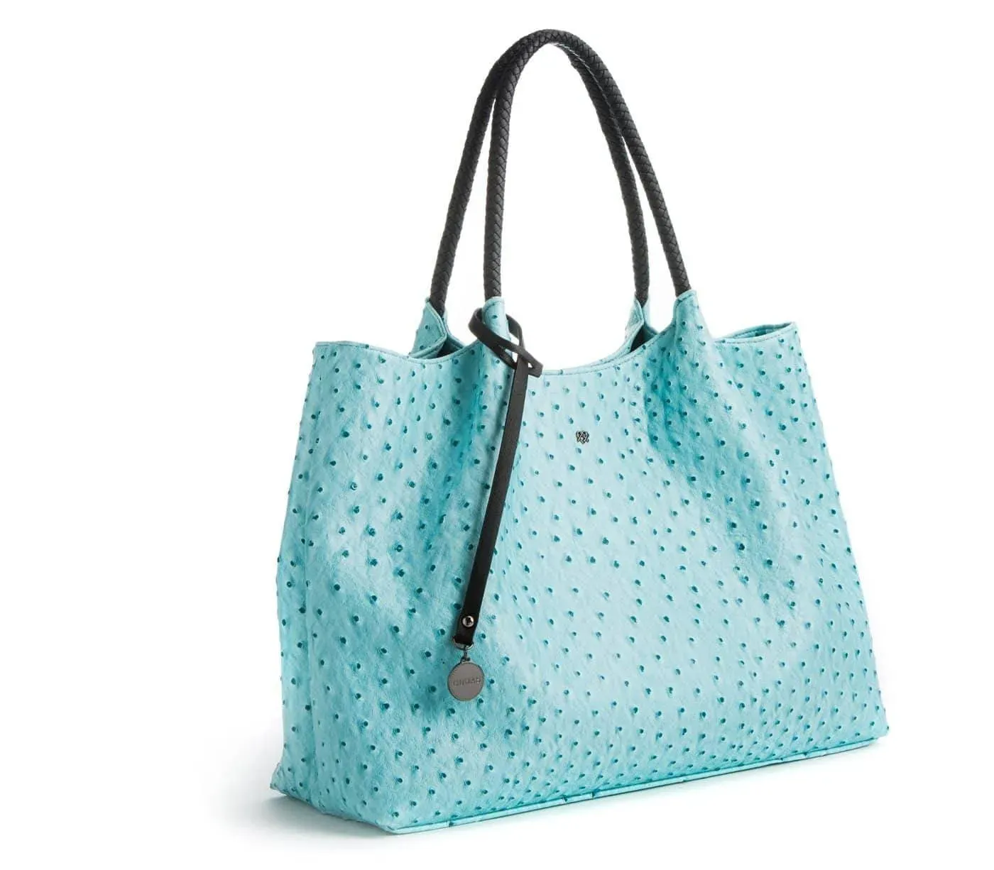 Naomi - Light Blue Vegan Leather Tote Bag