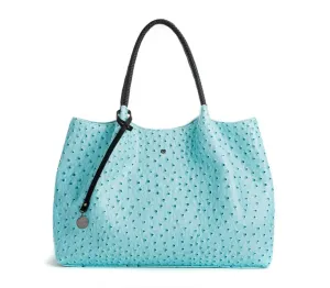 Naomi - Light Blue Vegan Leather Tote Bag