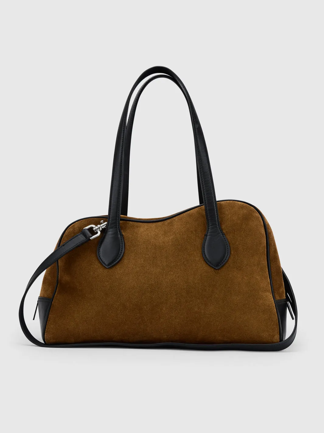 Noale Cannella/Black Suede/Leather Top handle bag