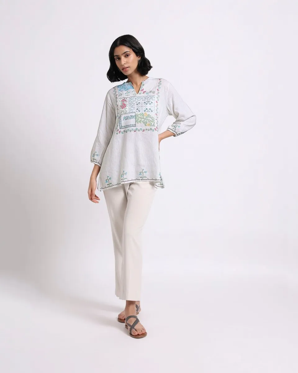 Patchwork Linen Blouse